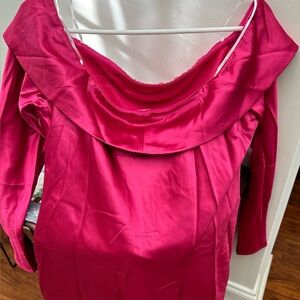 Vibrant Pink Satin Look Dress XXL- NWT
